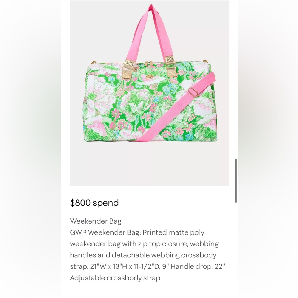 🌸✨💚 NIP Lilly Pulitzer weekender travel bag in poppyland 💚✨🌸